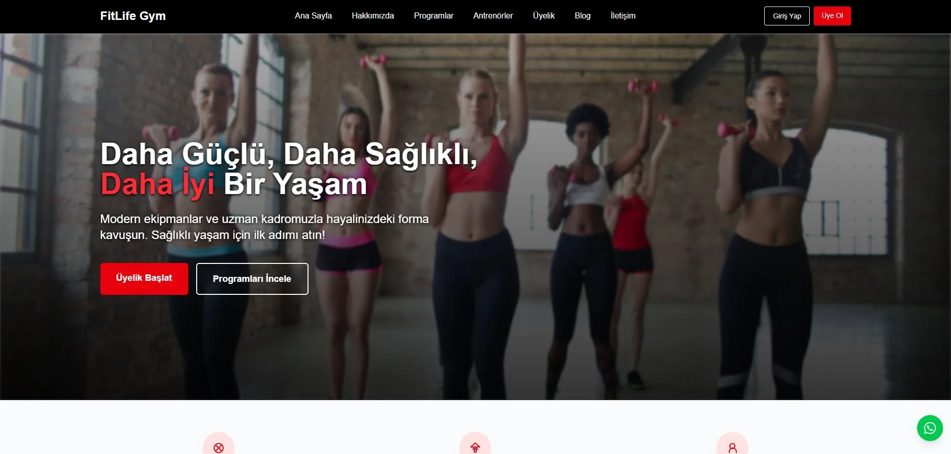 FitLife Gym - Fitness Merkezi Web Sitesi