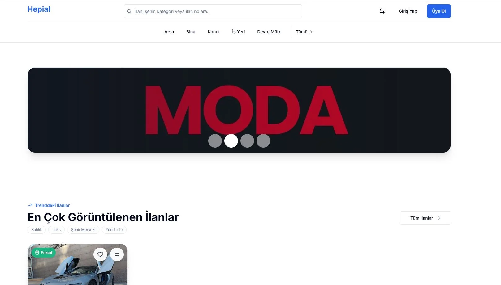 Hepial - Modern İlan & Emlak Platformu